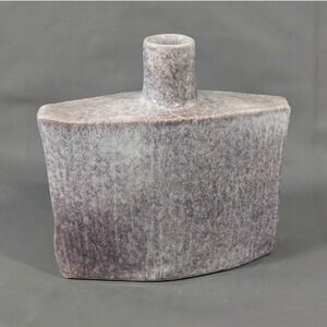 Toyo Japan Ceramic Bud Vase Textured Purple White Speckled Glaze Minimalist 6.5"